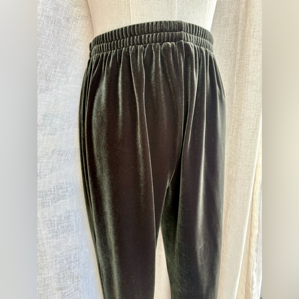 Vintage R&M Richards deep green gold 2-piece pants & cowl neck cold shoulder top - Picture 13 of 16